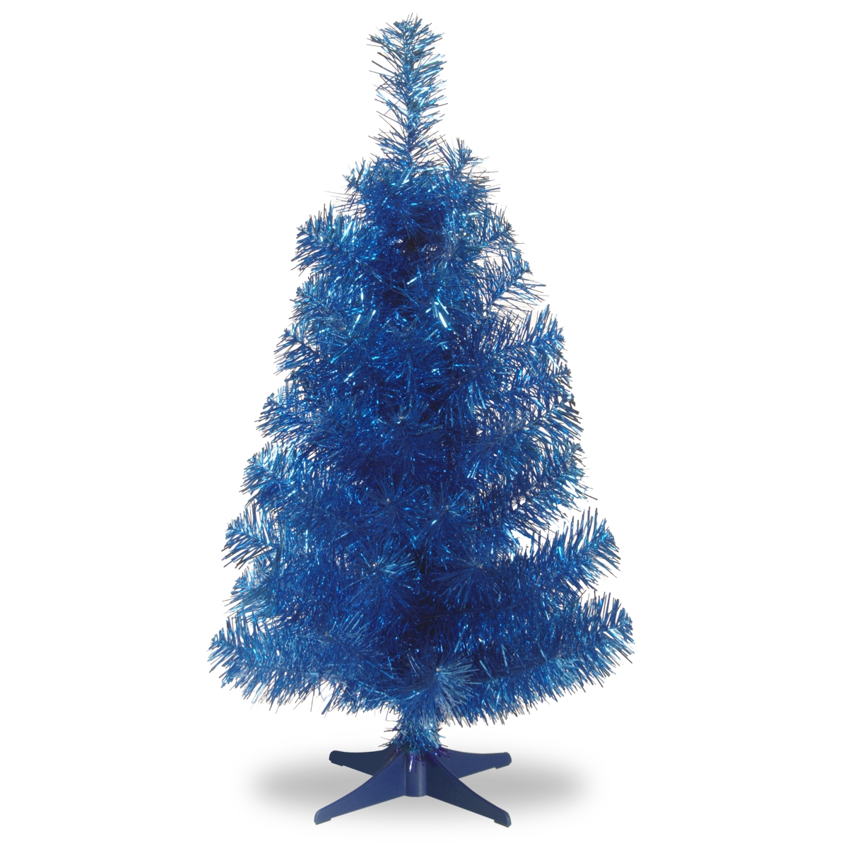 3 Ft. Blue Tinsel Tree With Plastic Stand