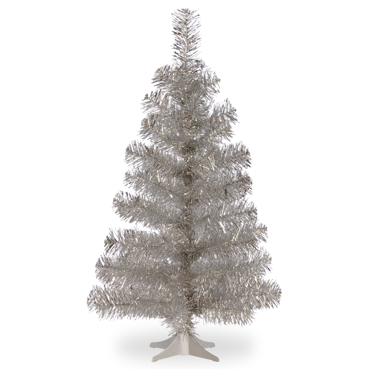 3 Ft. Silver Tinsel Tree With Plastic Stand