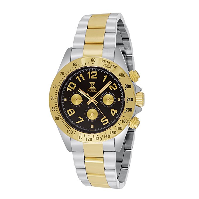Chronograph Display Two Tone Stainless Steel Multi-function Mens Watch
