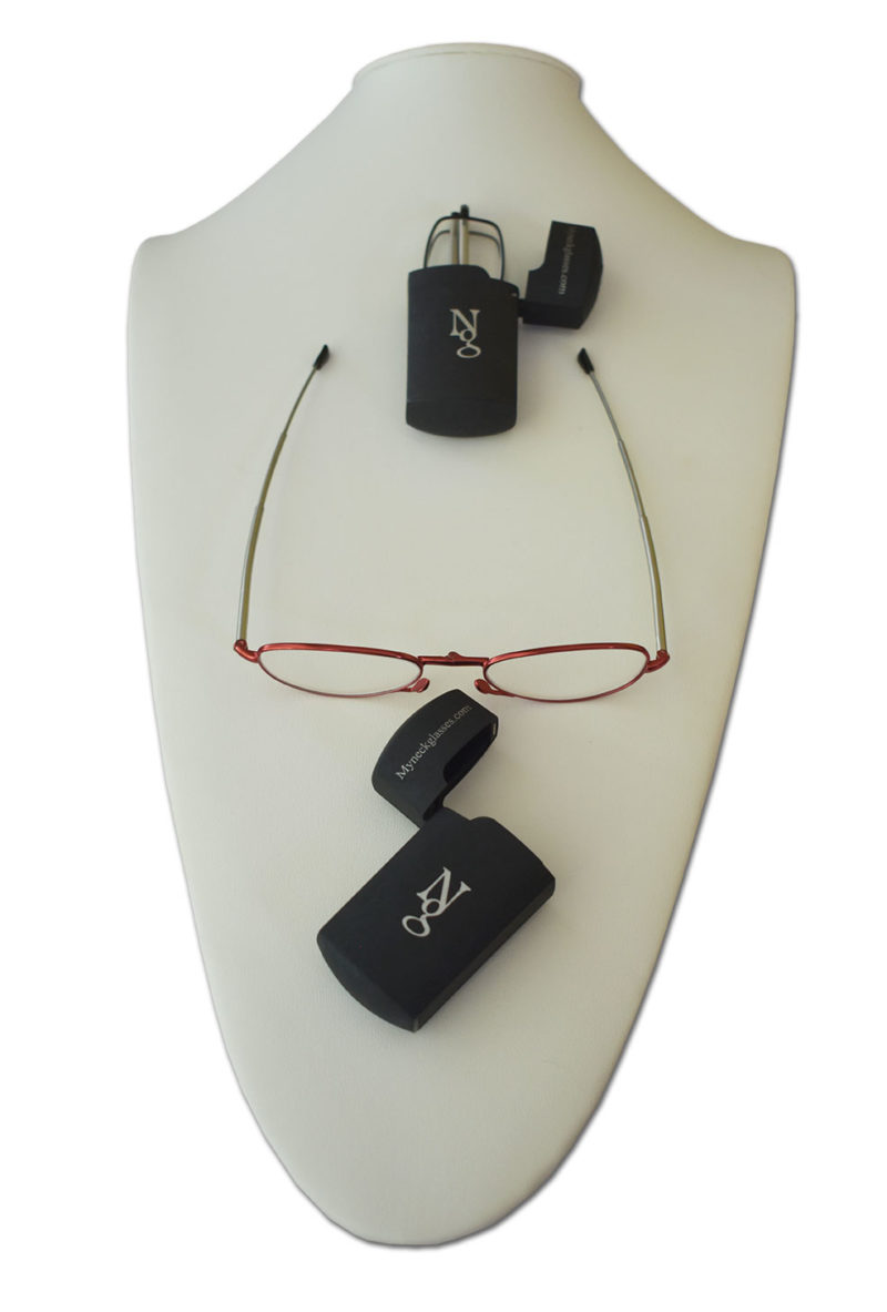 9122 Pierce Foldable Reading Glasses In Pocket Case - Red, Strength 1.5
