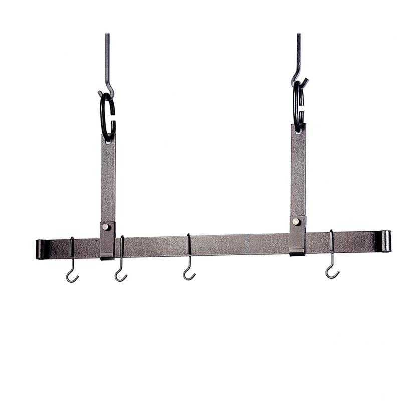 Pr1154 Hs 54 In. Adjustable Ceiling Bar With 12 Hooks, Hammered Steel