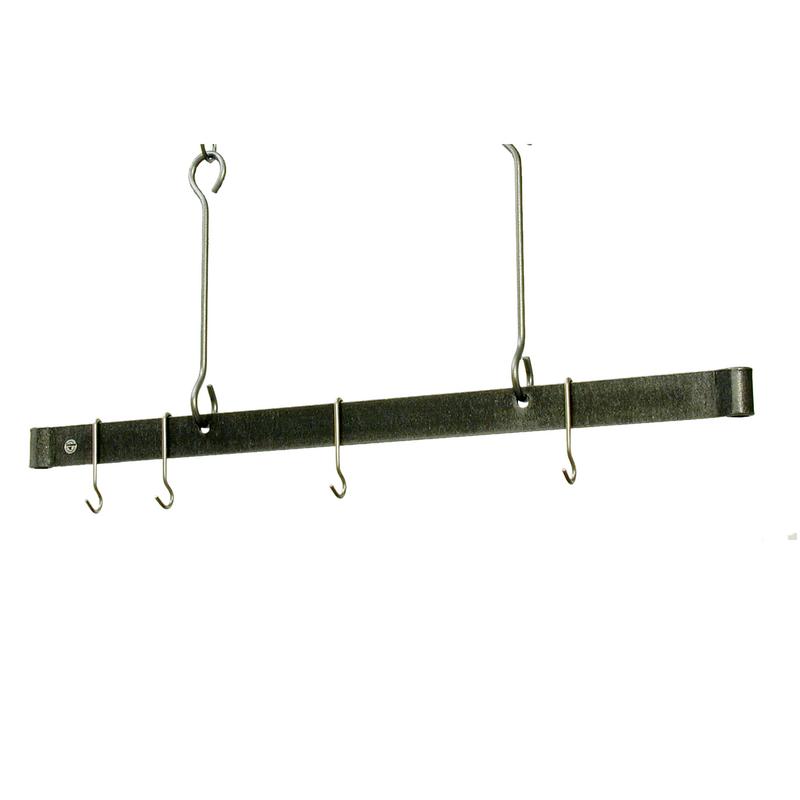 Pr1836 Hs 36 In. Offset Hook Ceiling Bar With 6 Hooks, Hammered Steel