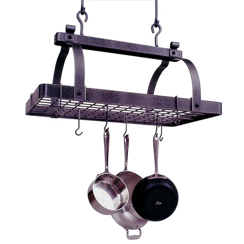 Pr1nbwg Hs Classic Ceiling Pot Rack Without Center Bar With Grid - Rectangle