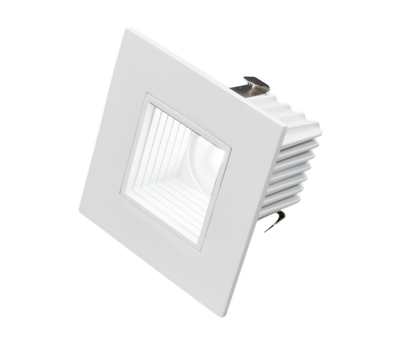 2 In. Square Led Downlight With Baffle Trim In White - 2700k