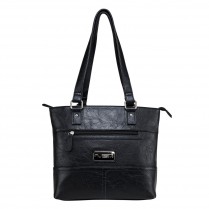 Bwa001 Faux Leather Tote Bag, Black