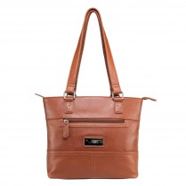 Bwa003 Tote Bag With Zipper Pockets, Brown