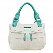 Bwc002 Hobo Bag - Off White With Seafoam