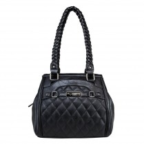 Bwf001 Braided Tote With Pockets - Black