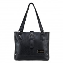 Shoulder Bag With Compartment- Black