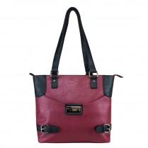 Satchel Small - Burgundy With Black