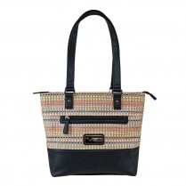 Bwk001 Woven Tote With Pockets - Black