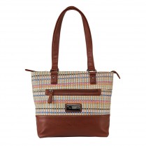 Bwk003 Woven Tote With Pockets - Brown