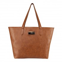 Bwn002 Tote Bag With Pockets, Large - Brown