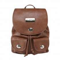 Bwp003 Womens Backpack With Pocket - Brown