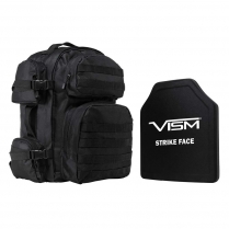 Bpcbb2911-a 10 X 12 In. Vism Tactical Backpack With Level Iii Plus Shooters Cut Pe Hard Ballistic Plate, Black