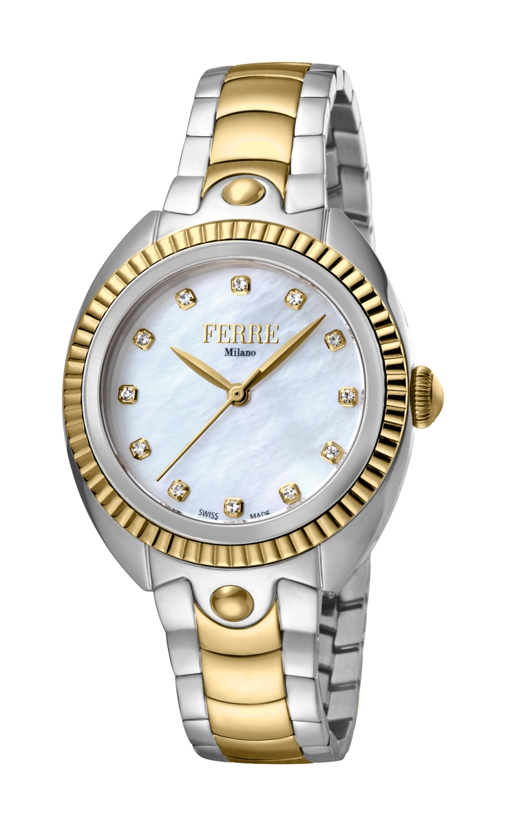 Fm1l088m0091 Womens Swiss Made Quartz Gold - Tone Stainless Steel White Dial Bracelet Watch