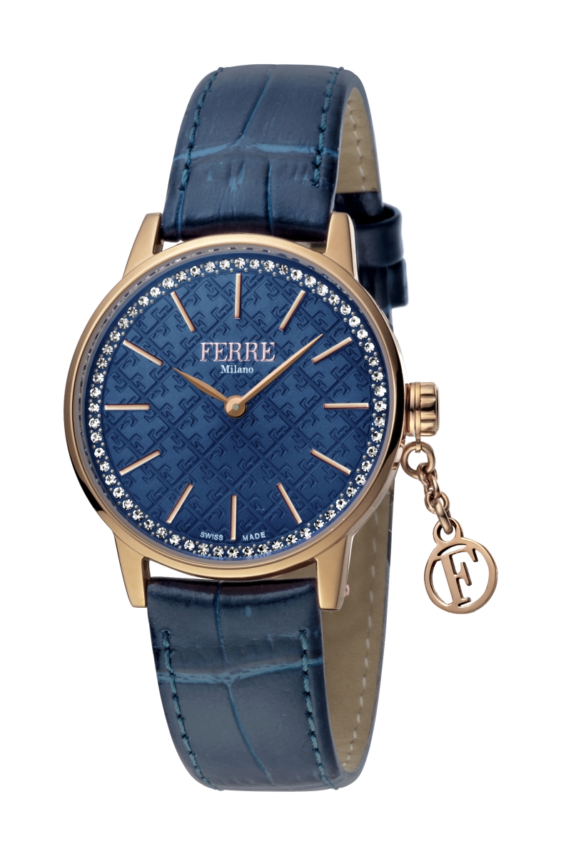 Fm1l103l0031 Womens Swiss Made Swiss Quartz Blue Leather Strap Watch