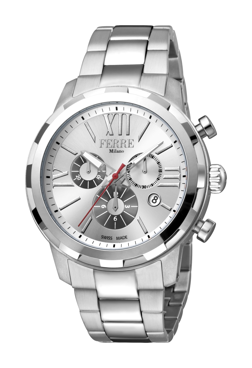 Fm1g095m0061 Mens Swiss Made Quartz Stainless Steel Silver - Tone Dial Bracelet Watch