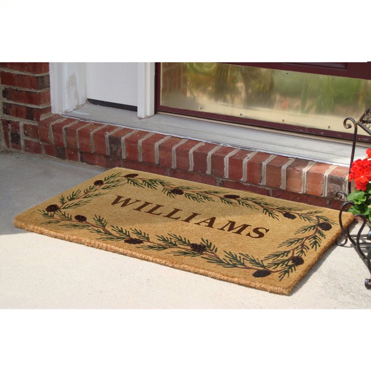 UPC 809392020128 product image for O2012 22 x 36 in. Evergreen Heavy Duty Coir Doormat - Personalized | upcitemdb.com