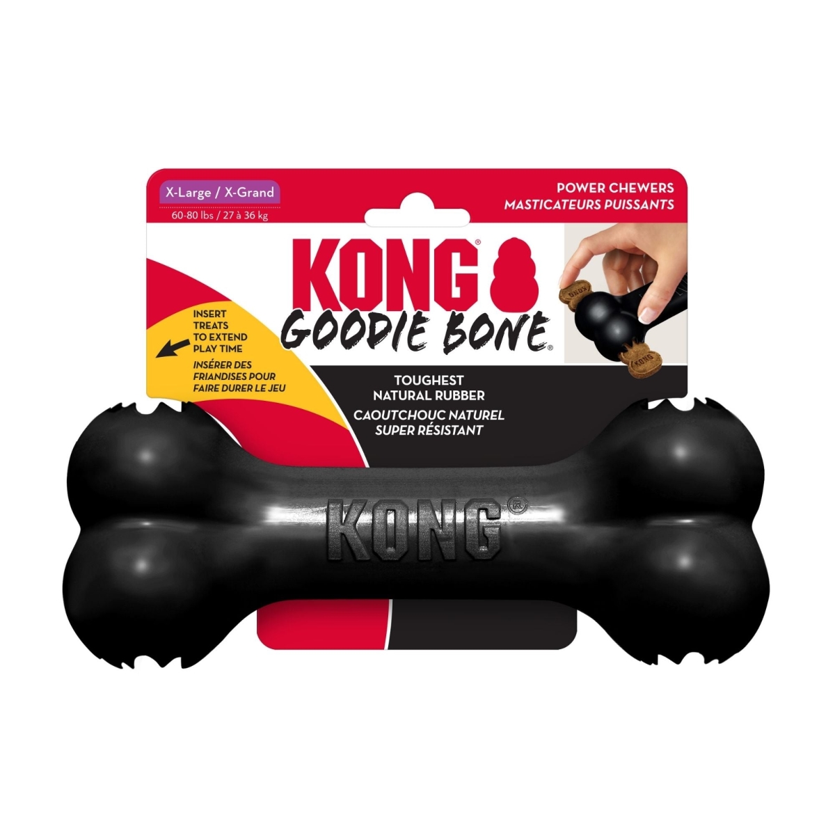 35585356723 Extreme Goodie Bone Dog Toy, Black - Extra Large