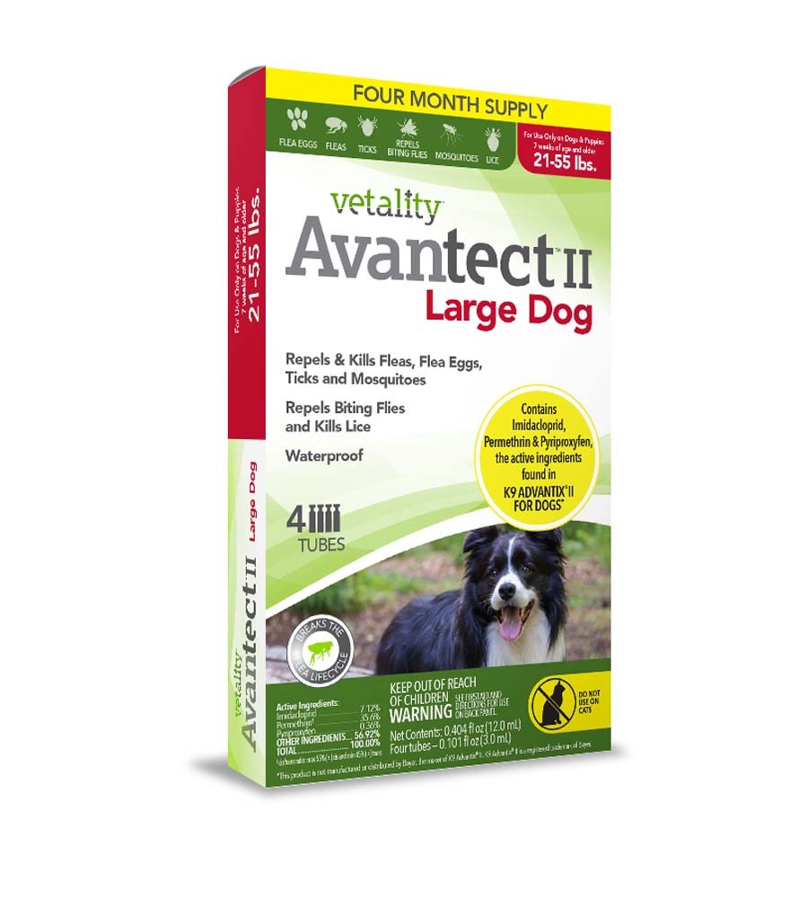 190623250026 21-55 Lbs Avantect Ii Flea & Tick Remedy For Large Dogs - 4 Doses