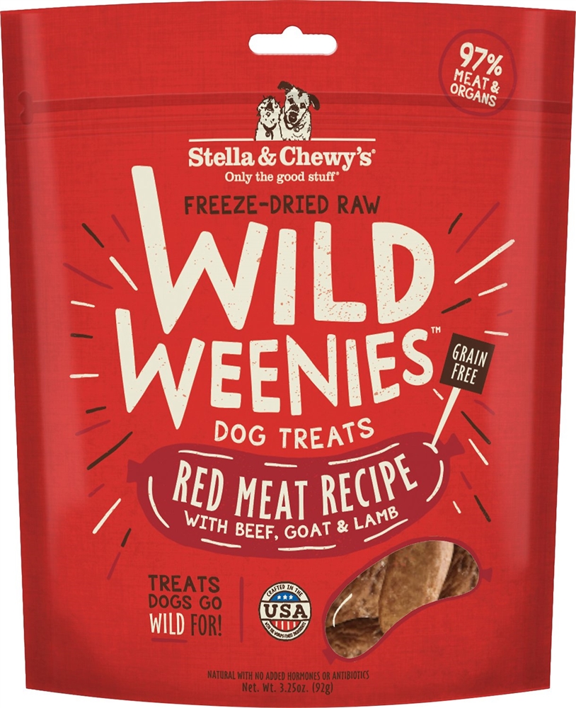 852301008168 3.25 Oz Dog Freeze Dried Weenie Red Meat Treats