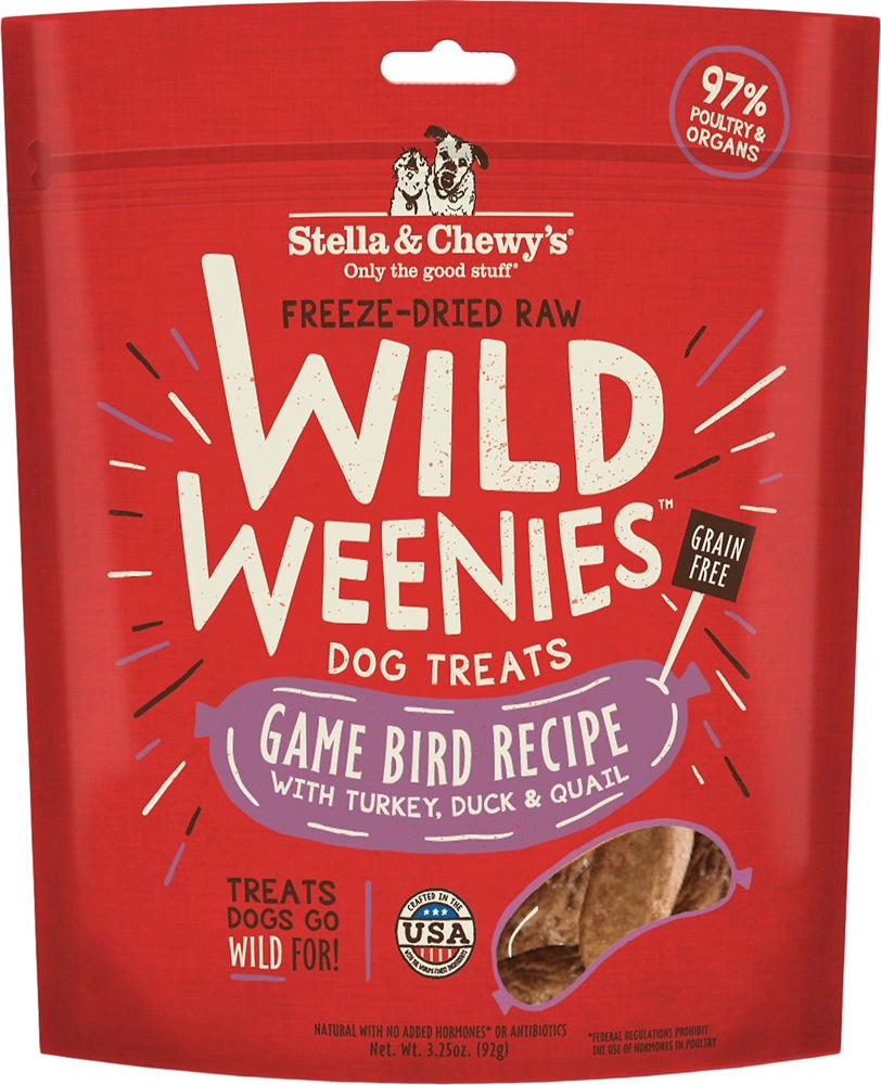 852301008175 3.25 Oz Dog Freeze Dried Weenie Game Bird Treats