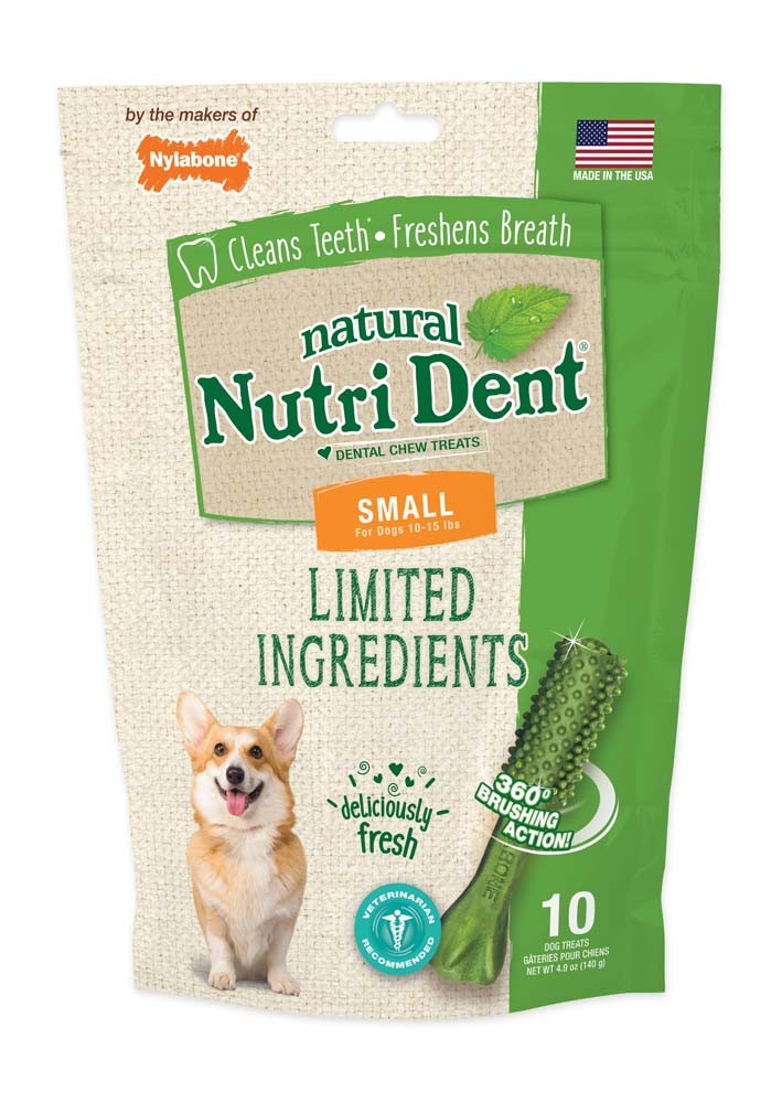 018214842675 Nutrident Fresh Breath Dental Chew Treat With Small Pouch - 10 Count