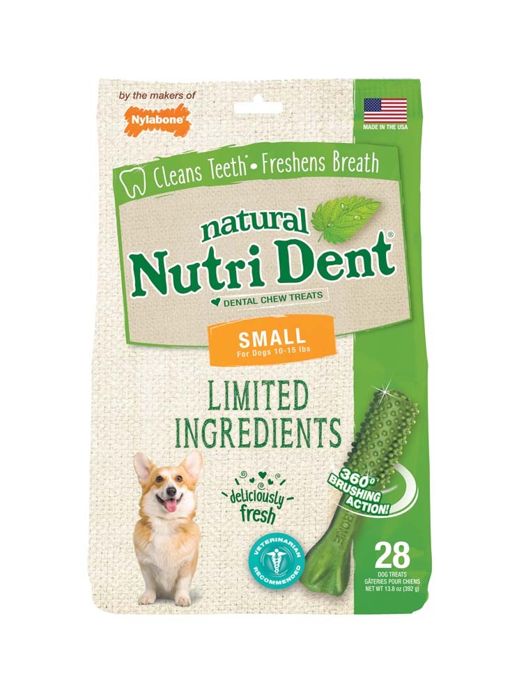 018214842682 Nutrident Fresh Breath Dental Chew Treat With Small Pouch - 28 Count