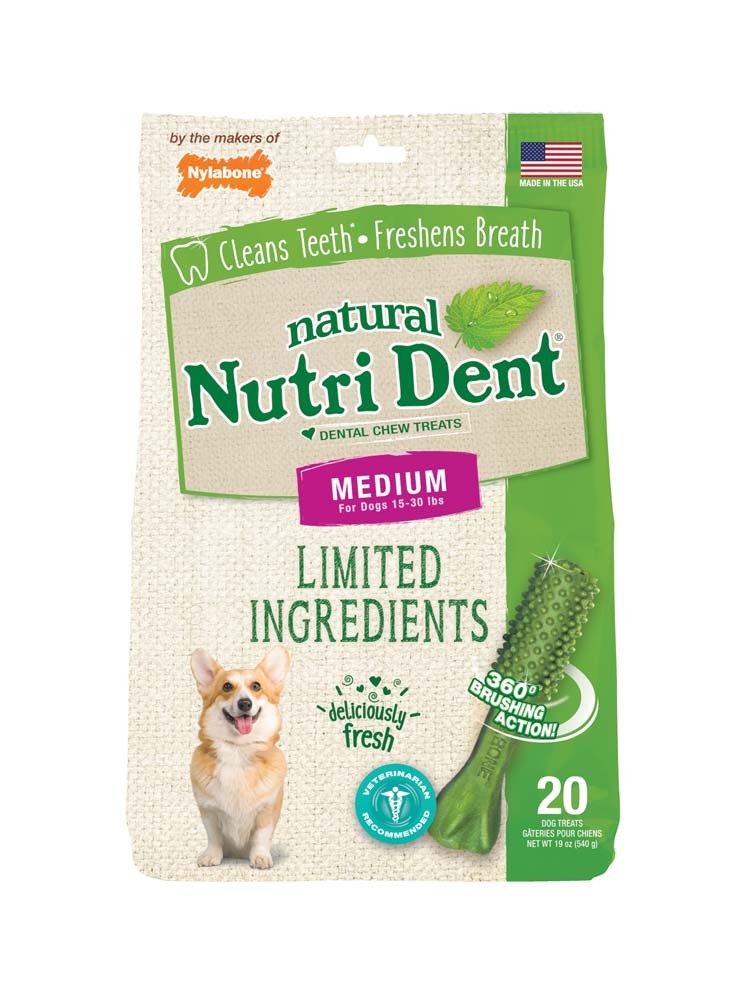 018214842712 Nutrident Fresh Breath Dental Chew Treat With Medium Pouch - 20 Count
