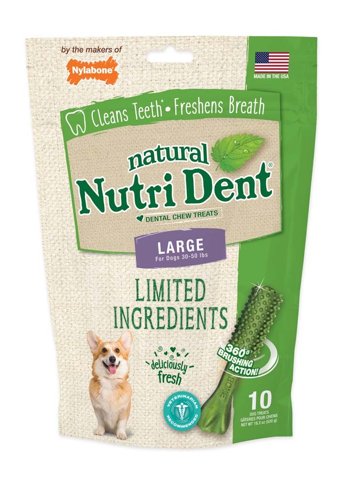 018214842736 Nutrident Fresh Breath Dental Chew Treat With Large Pouch - 10 Count