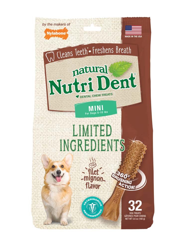 018214842767 Nutrident Filet Mignon Dental Chew Treat- 32 Count