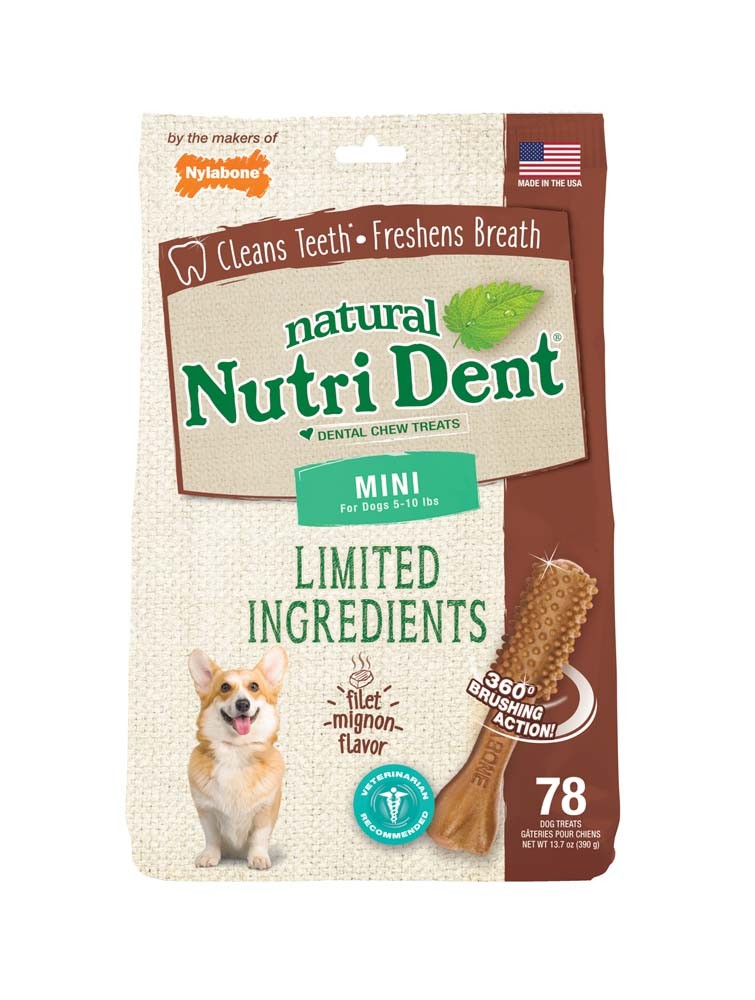 018214842774 Nutrident Filet Mignon Dental Chew Treat- 78 Count