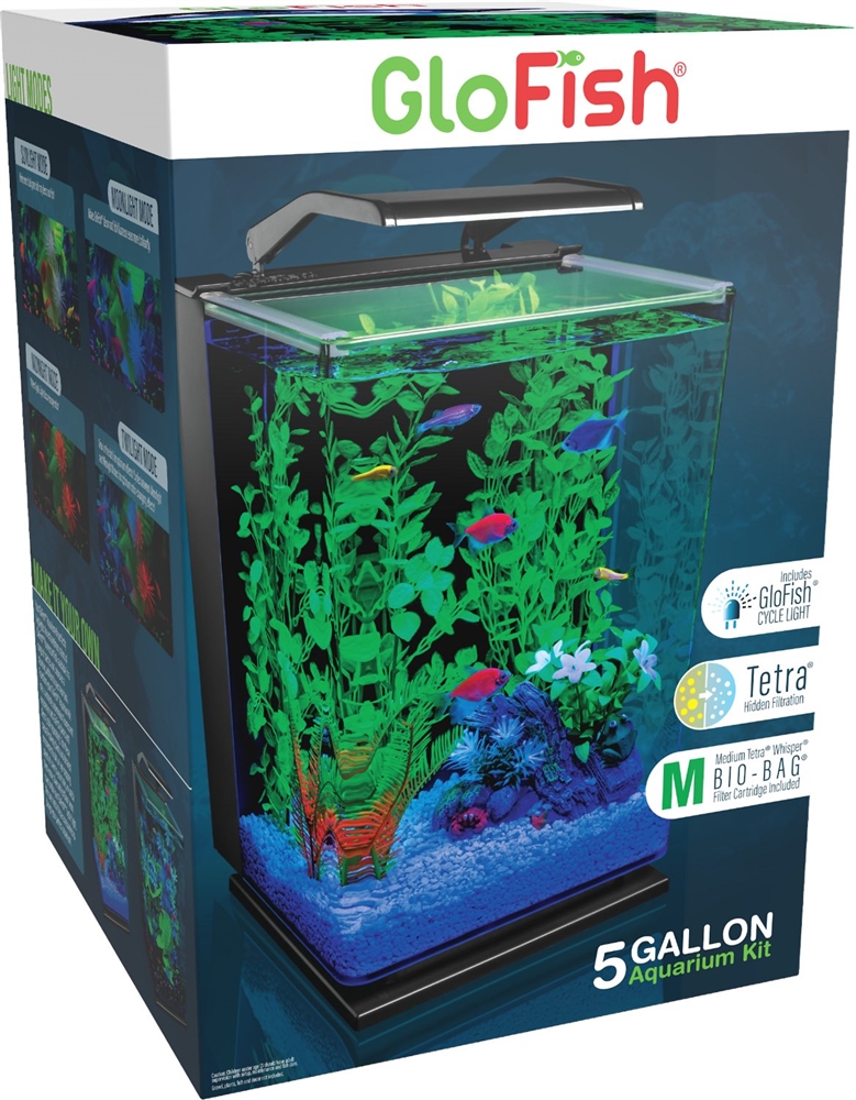 46798782384 5 Gal Glo Fish Aquarium Kit