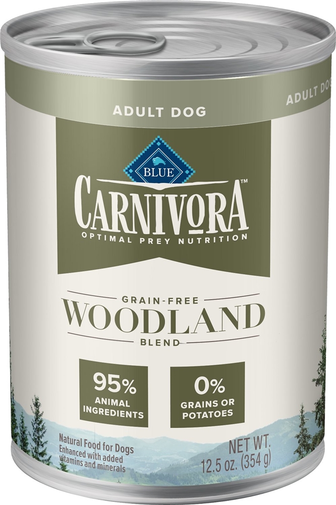 840243129324 12.5 Oz Dog Carnivora Woodland Blend Adult