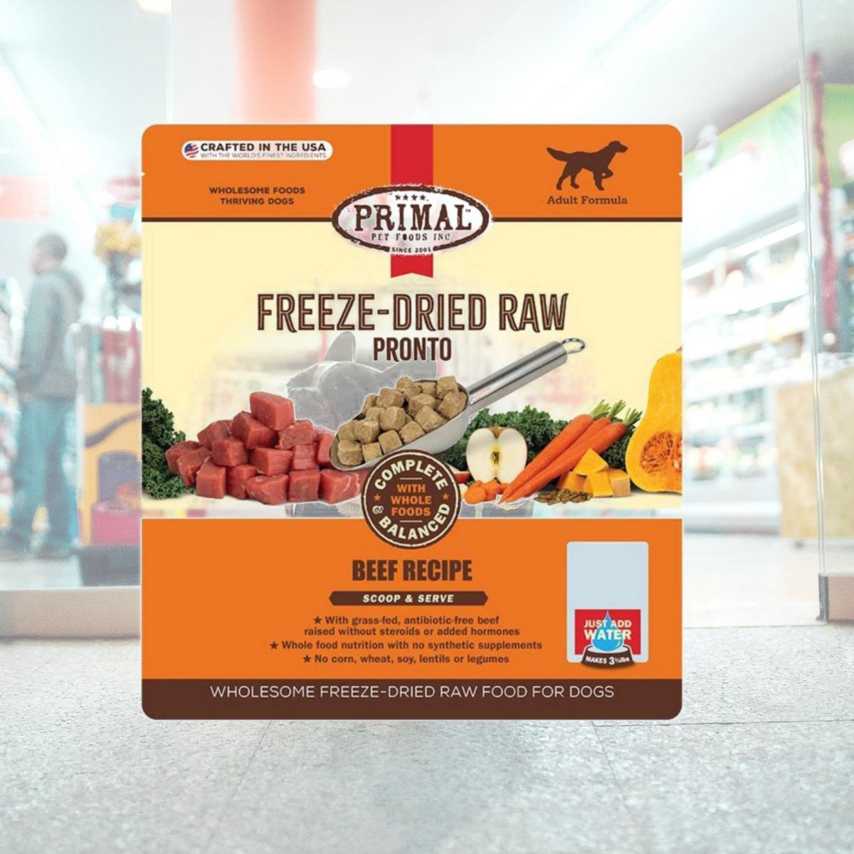 Picture of Primal Pet Food 810076941530 25 oz Freeze Dried Pronto Beef Dog Food