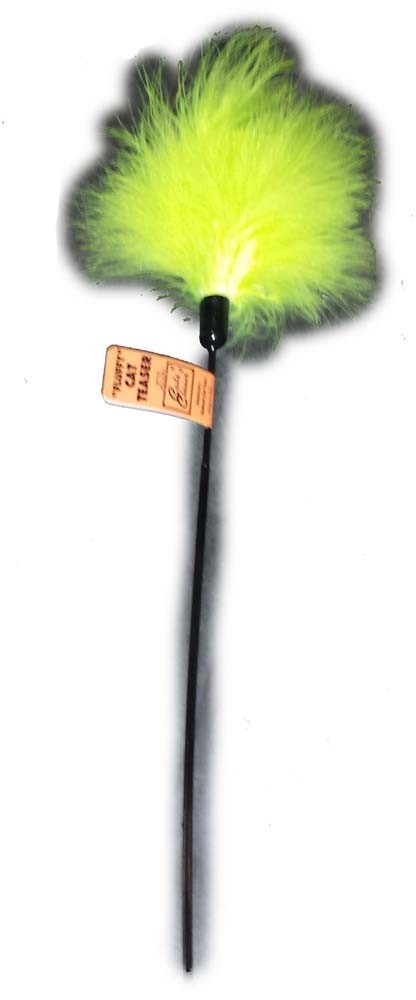 744632003205 18 In. Cat Teaser Fluffy Feather Wand Toy