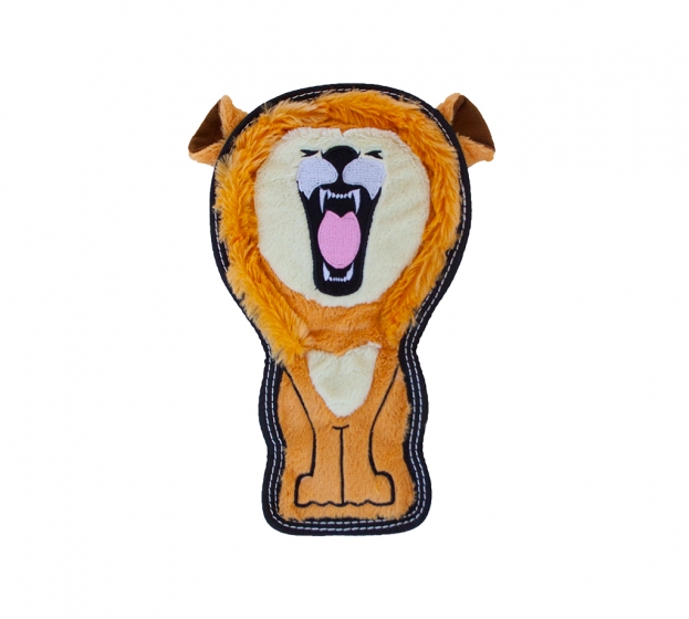 700603321617 Tough Seamz Lion Dog Toy, Gold - Medium