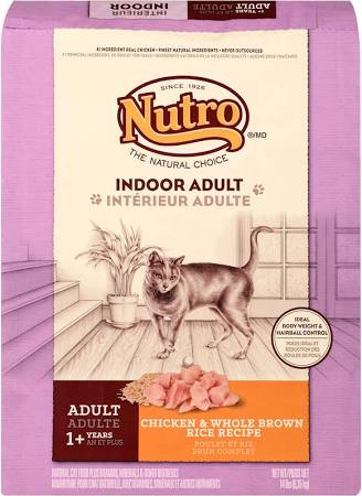 Nutro Products 79105117456 Indoor Chicken & Whole Brown Rice Recipe Cat Food