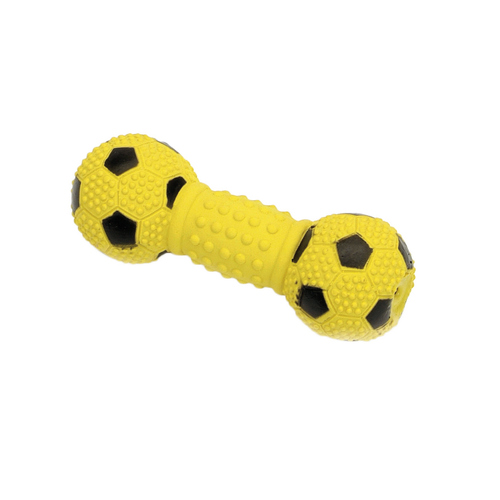 76484830662 5.5 In. Rascals Latex Toy Soccer Dumbbell, Yellow