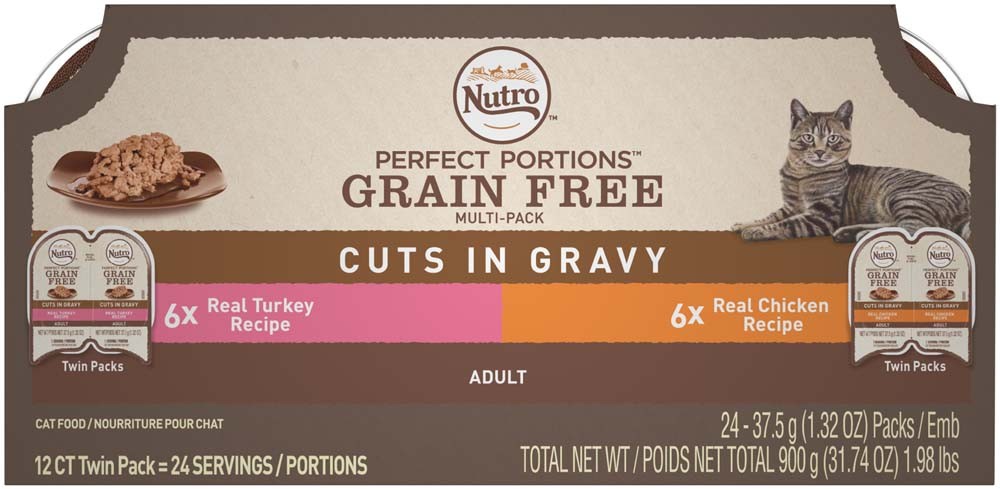 79105123150 Perfect Portions Cuts In Gravy Turkey & Chicken Cat Food, 12ea & 2.64 Oz