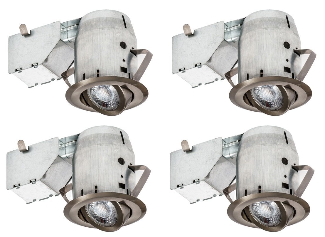 Cp734l-4bn 3 In. Led Swivel Recessed Light For Gu10 - Brushed Nickel, Pack Of 4