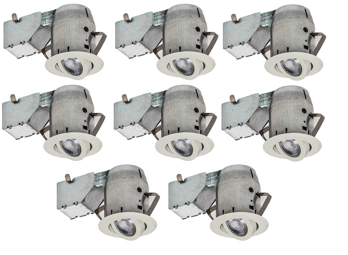 Cp734l-8wh 3 In. Led Swivel Recessed Light For Gu10 - White, Pack Of 8