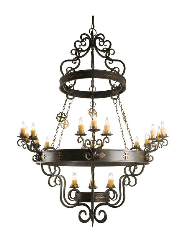 01.0989.72 24 Light Santino Chandelier - Gilded Tobacco & Gold Accent