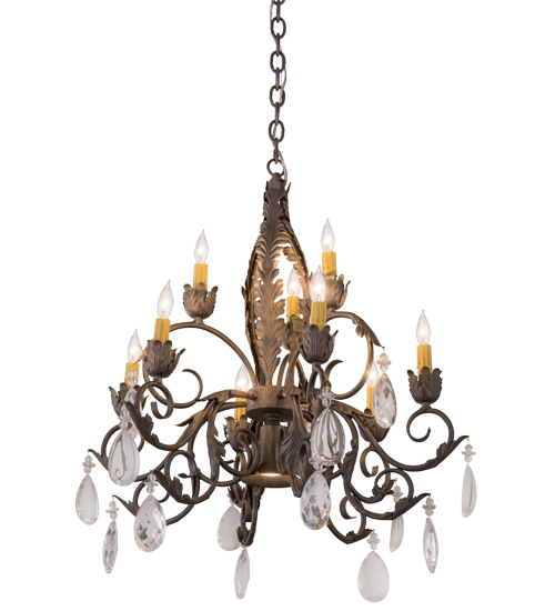 87692.26.x 33 X 26 In. New Country 10 Bulb Chandelier, French Bronze