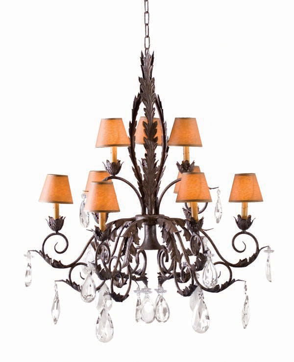 87692.36.x 40 X 36 In. New Country French 10 Bulb Chandelier, Cajun Spice