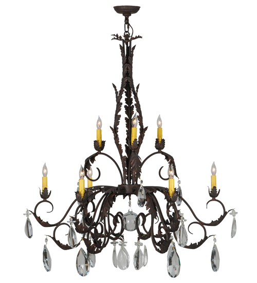 87692.36.x.ball 48 X 38.5 In. New Country French 9 Bulb Chandeliers, Cajun Spice