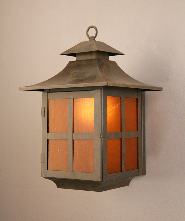 03.1347.11 16 X 11 In. Pagoda 1 Bulb Exterior Lantern Wall Sconce, Coffee Bean