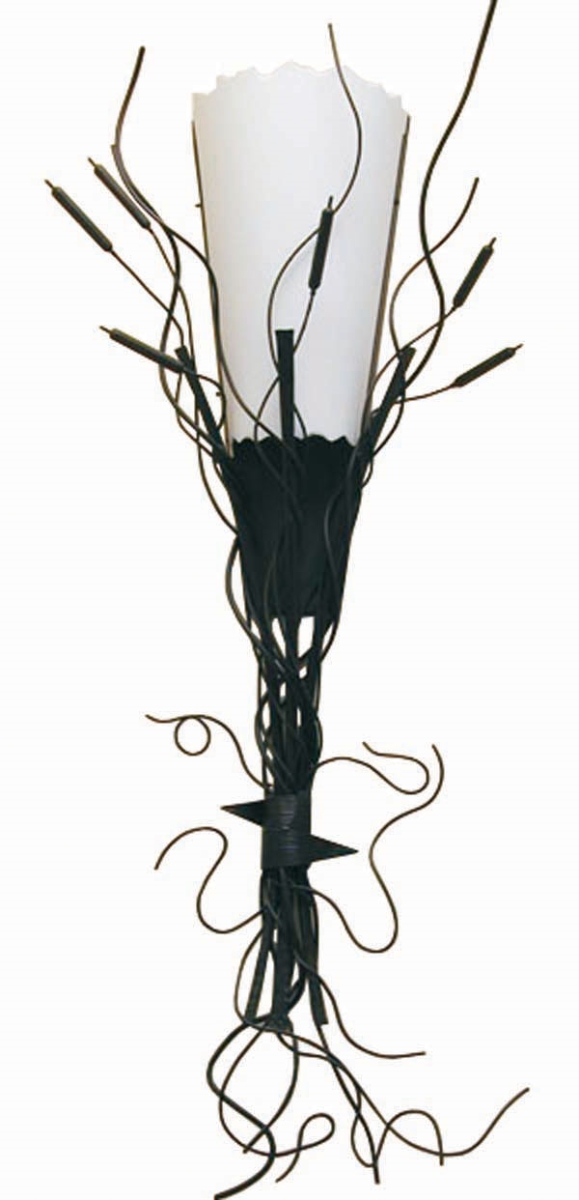 04.0940.12 48 X 12 In. Cattail 1 Bulb Wall Sconce, Blackwash