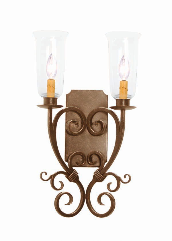 04.1102.2 21 X 14 In. Thierry 2 Bulb Wall Sconces, Antique Rust